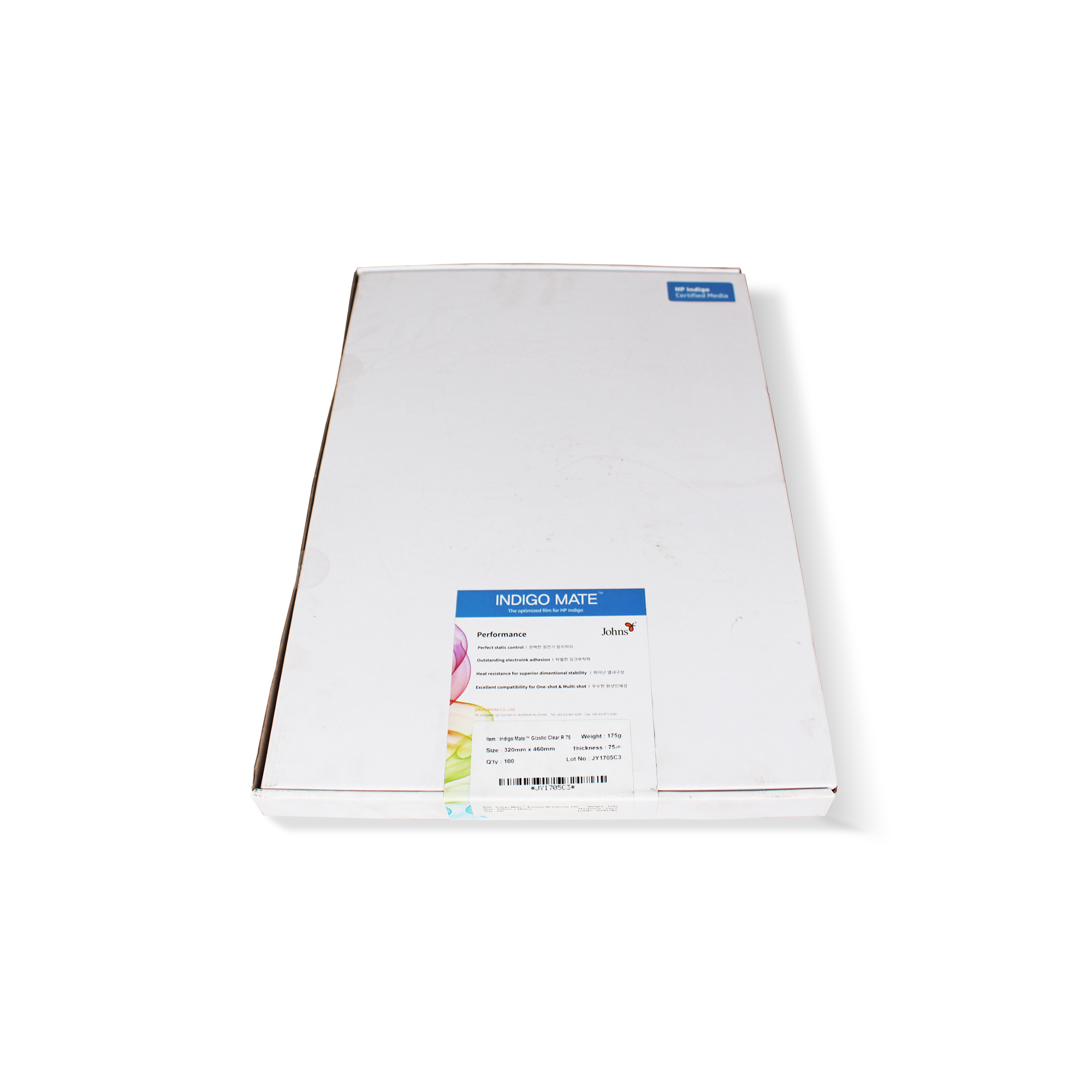 A3+ Johns Media Indigo Mate Glastic Clear 75